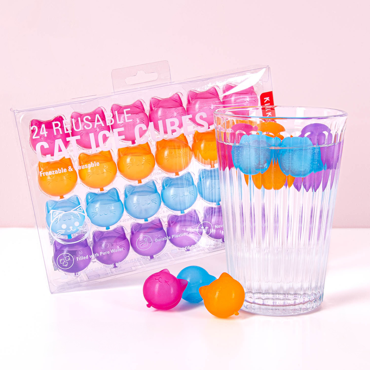 Herbruikbare kat ijsblokjes (set van 24) 1 Herbruikbare kat ijsblokjes (set van 24)