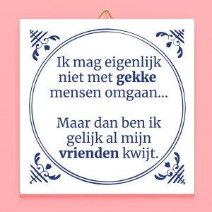 Tegeltje Ik mag eigenlijk niet met gekke mensen omgaan