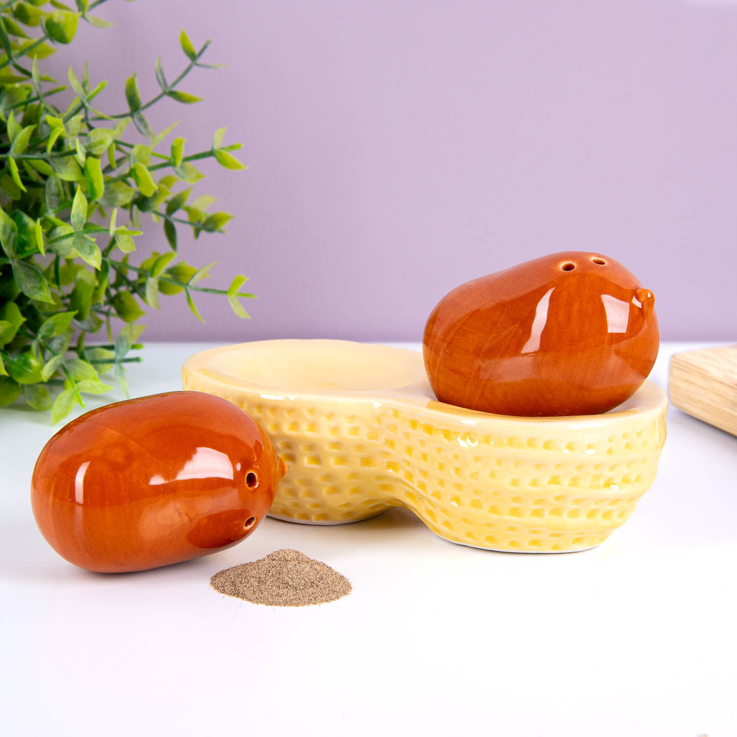 Pinda peper- en zoutstel 1 Pinda peper- en zoutstel