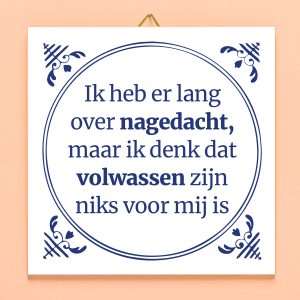 Tegeltje Ik heb er lang over nagedacht