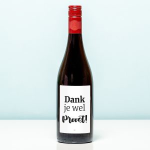 Wijnfles Dank Je Wel Proost - Rood (Merlot)