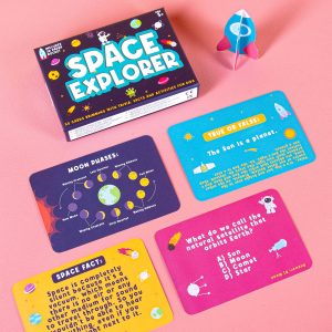 Space Explorer triviakaarten voor kids