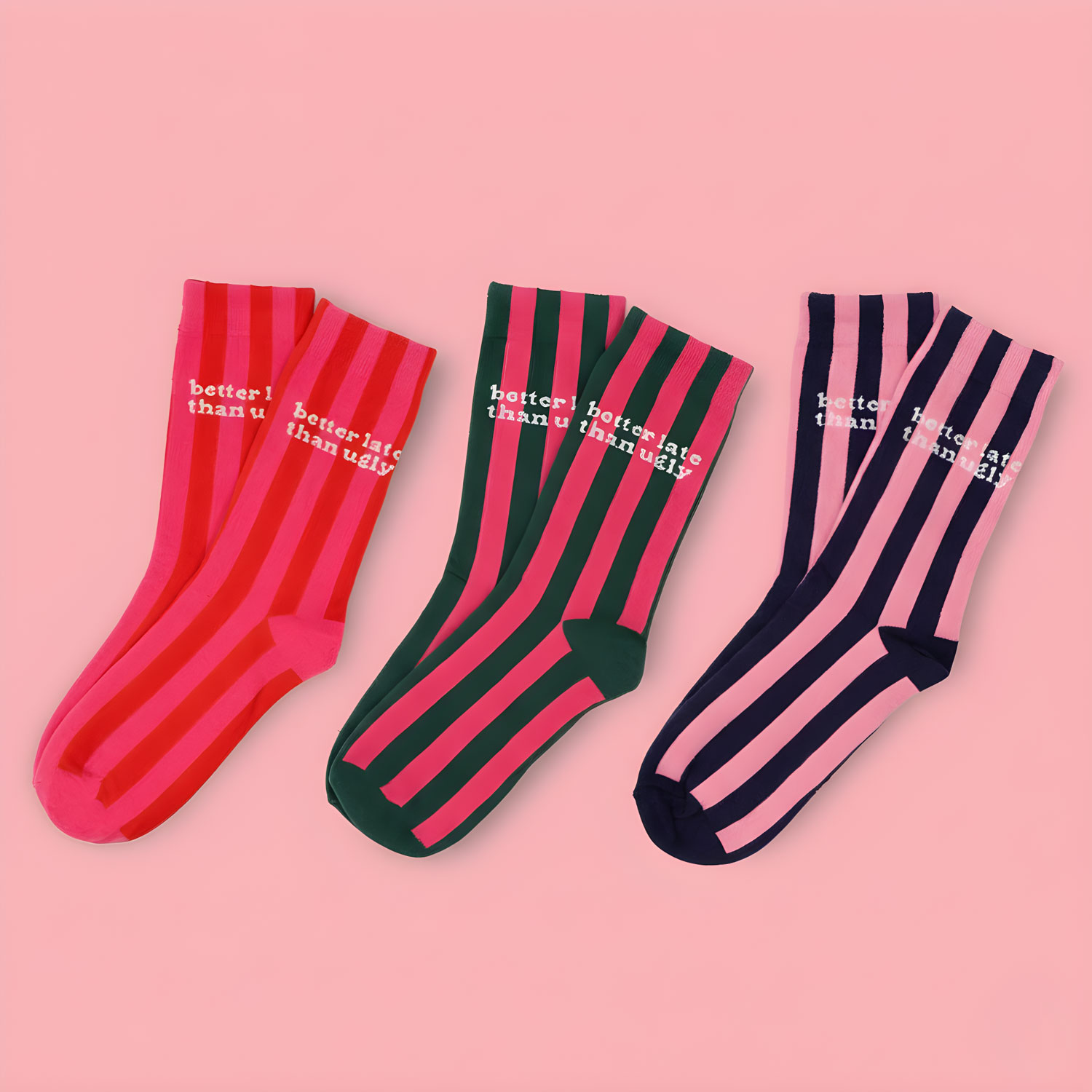 Better Late Than Ugly sokken (3 paar) 1 Better Late Than Ugly sokken (3 paar)