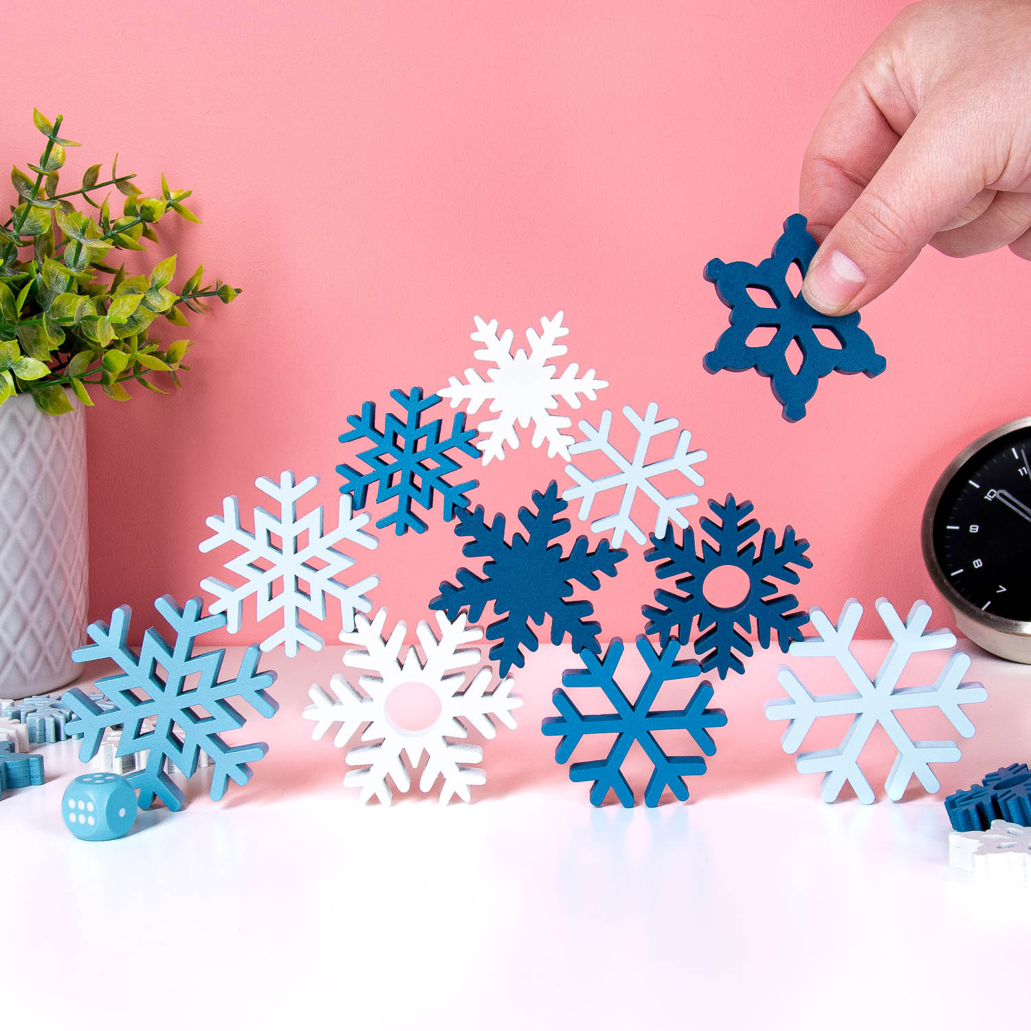 Sneeuwvlokken stapelspel 1 Sneeuwvlokken stapelspel