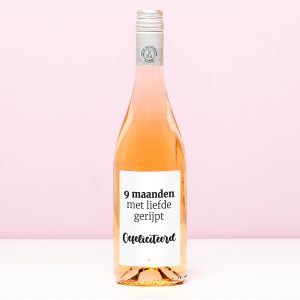 Wijnfles 9 Maanden Met Liefde Gerijpt - Rosé (Blush Rosé)