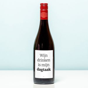 Wijnfles Wijn Drinken Is Nu Mijn Dagtaak - Rood (Merlot)