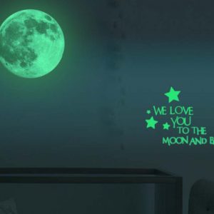 Glow in the Dark Maan Muursticker