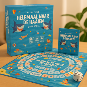 Drankspel Helemaal naar de Haaien - Hilarisch Bordspel voor Volwassenen