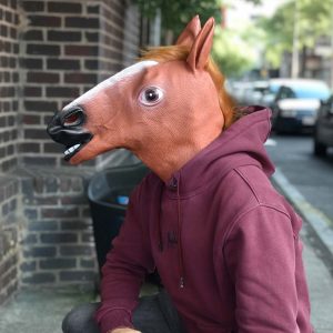 Paardenmasker - Latex - Realistische Manen - One Size - Bruin