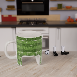 Voetbal Mok - 12,5 x 10 cm - Inclusief 2 Schoenen en Bal - 280 ml